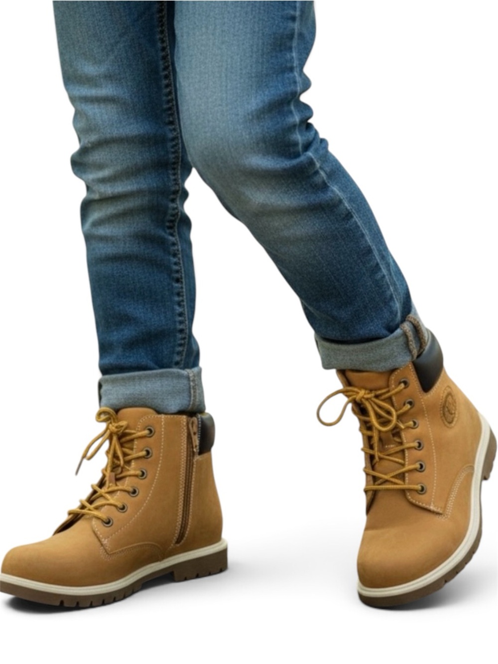 NWT Thereabouts Honey Tan Lace-Up Side Zipper Ankle Boots Size 3